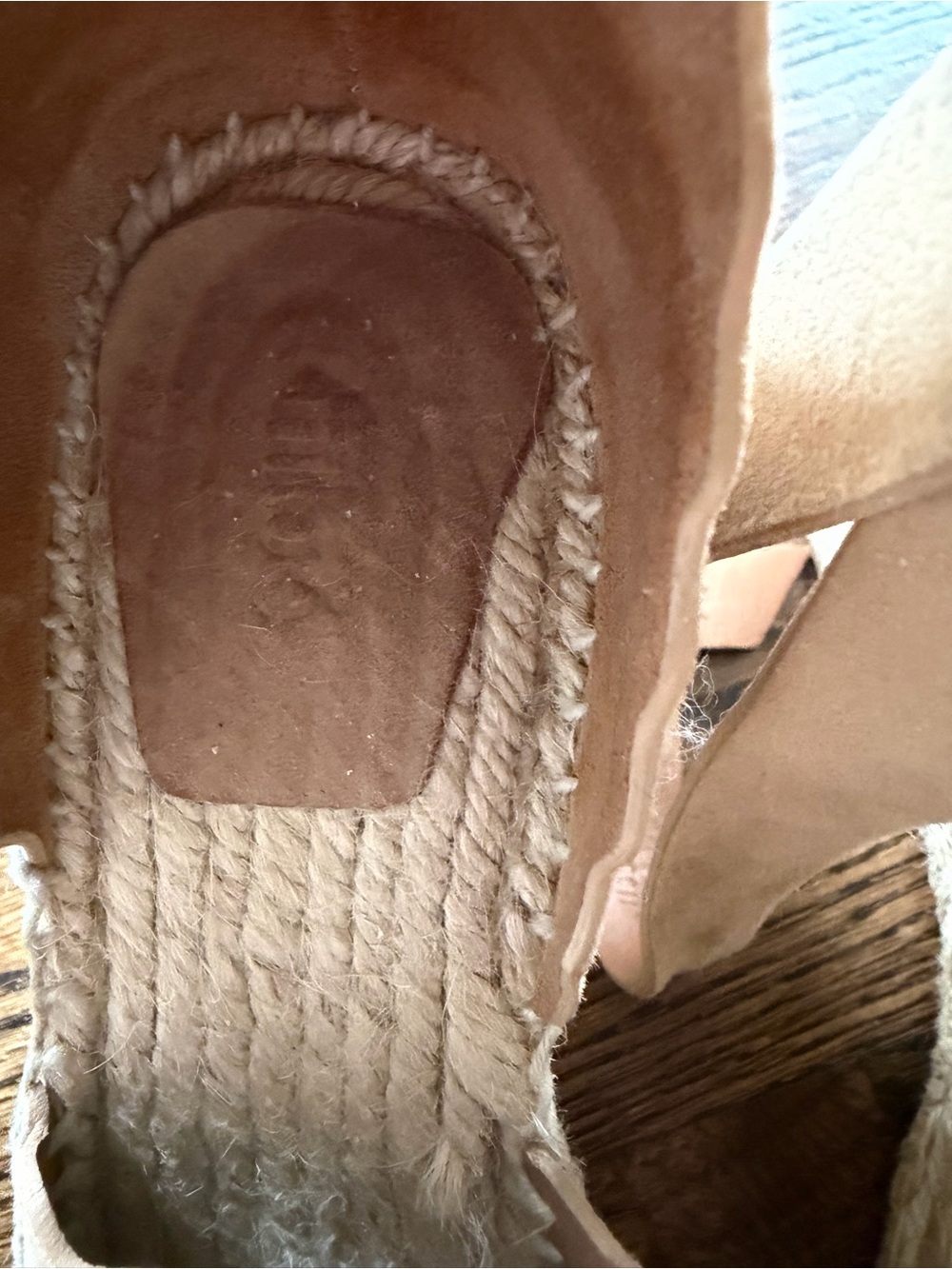 CHLOE Suede Espadrille Wedge Sandals - Beige - 39 - Picture 2 of 12